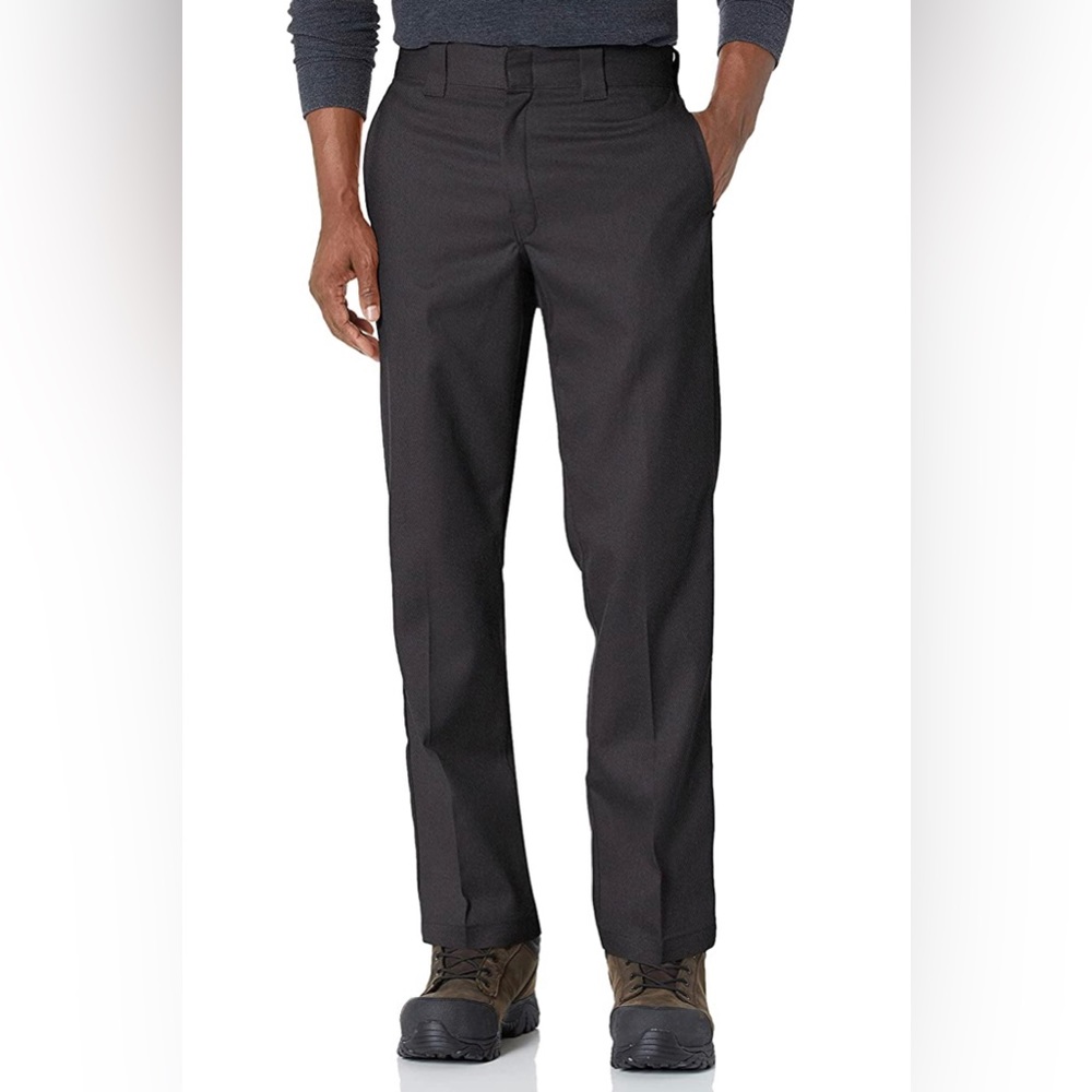 New Dickies Flat Front Flex Work Pants Black 34x32